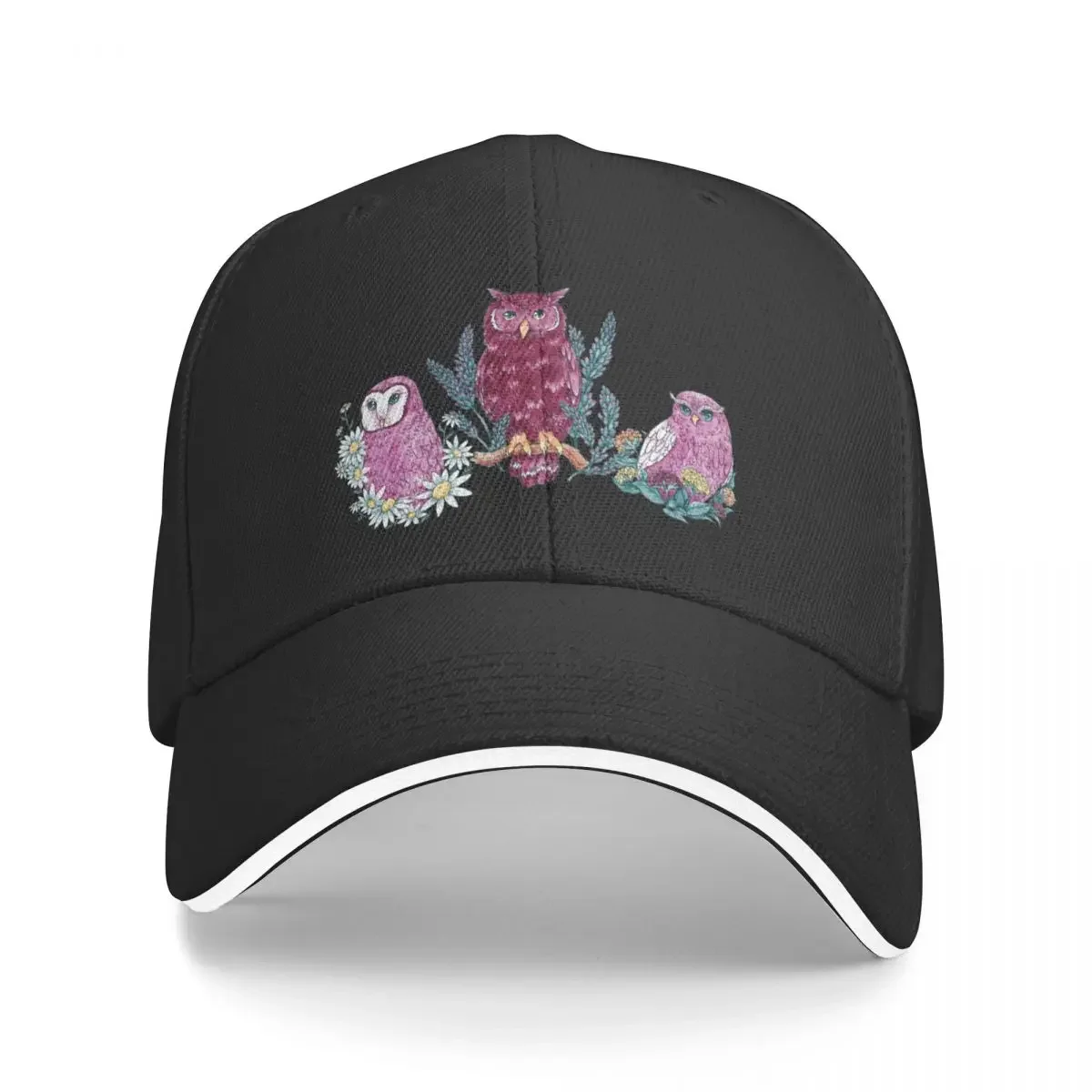 

New Floral Owls Pattern Baseball Cap Christmas Hats Big Size Hat Sunscreen Christmas Hat Women's Hats For The Sun Men's