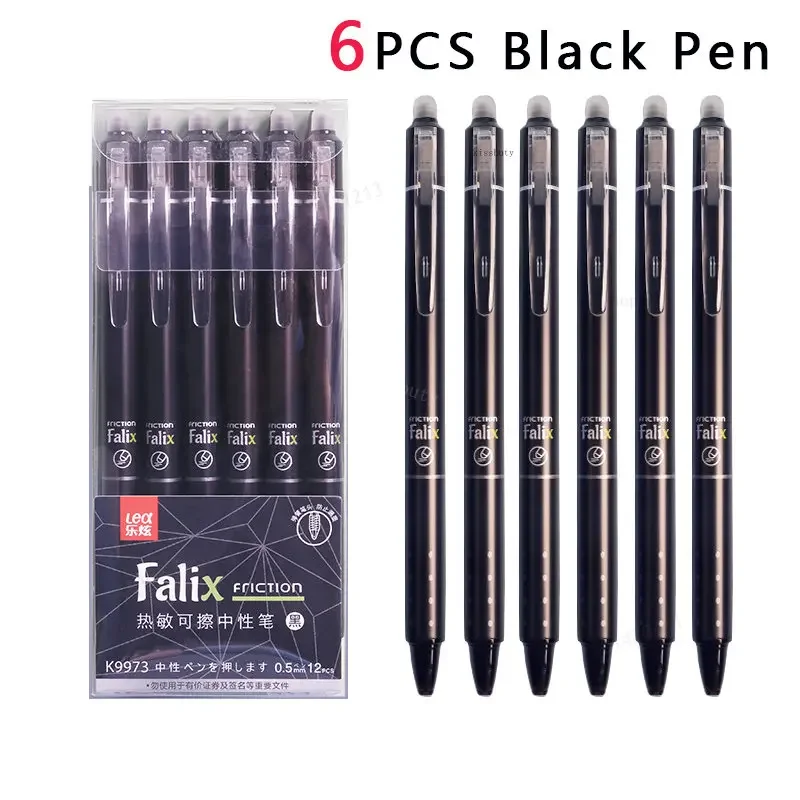 6pcs black pen