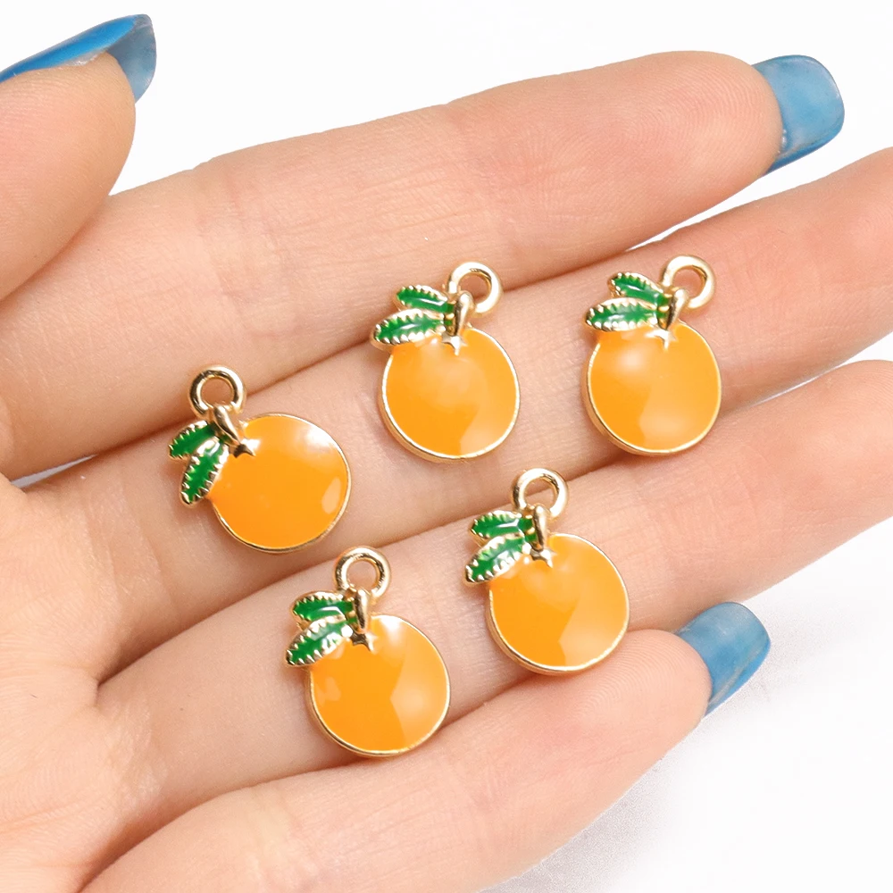 10Pcs Cute Enamel Fruit Charm Set Strawberry Cherry Grapes Banana