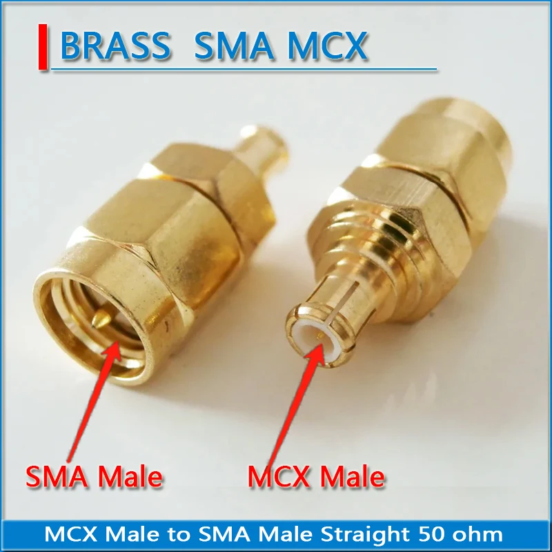 

1X шт. MCX Вилка для Вилочная часть разъема SMA MCX SMA 50ohm RF разъем адаптера позолоченный прямой коаксиальный кабель