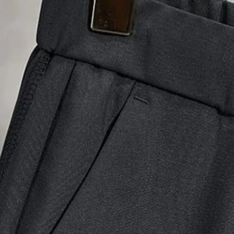 Summer 2024 Men's New Business Casual Patchwork Pocket Drawstring Fashion Solid Color Slim Minimalist All-match Harlan Pants