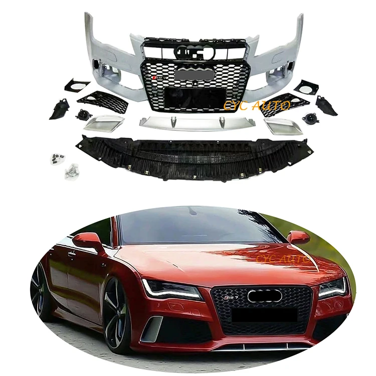

RS7 facelift высококачественный PP автомобильный передний бампер с 2016 + комплект радиатора для Audi A7 S7 4G 2011 2012 2013 2014 2015