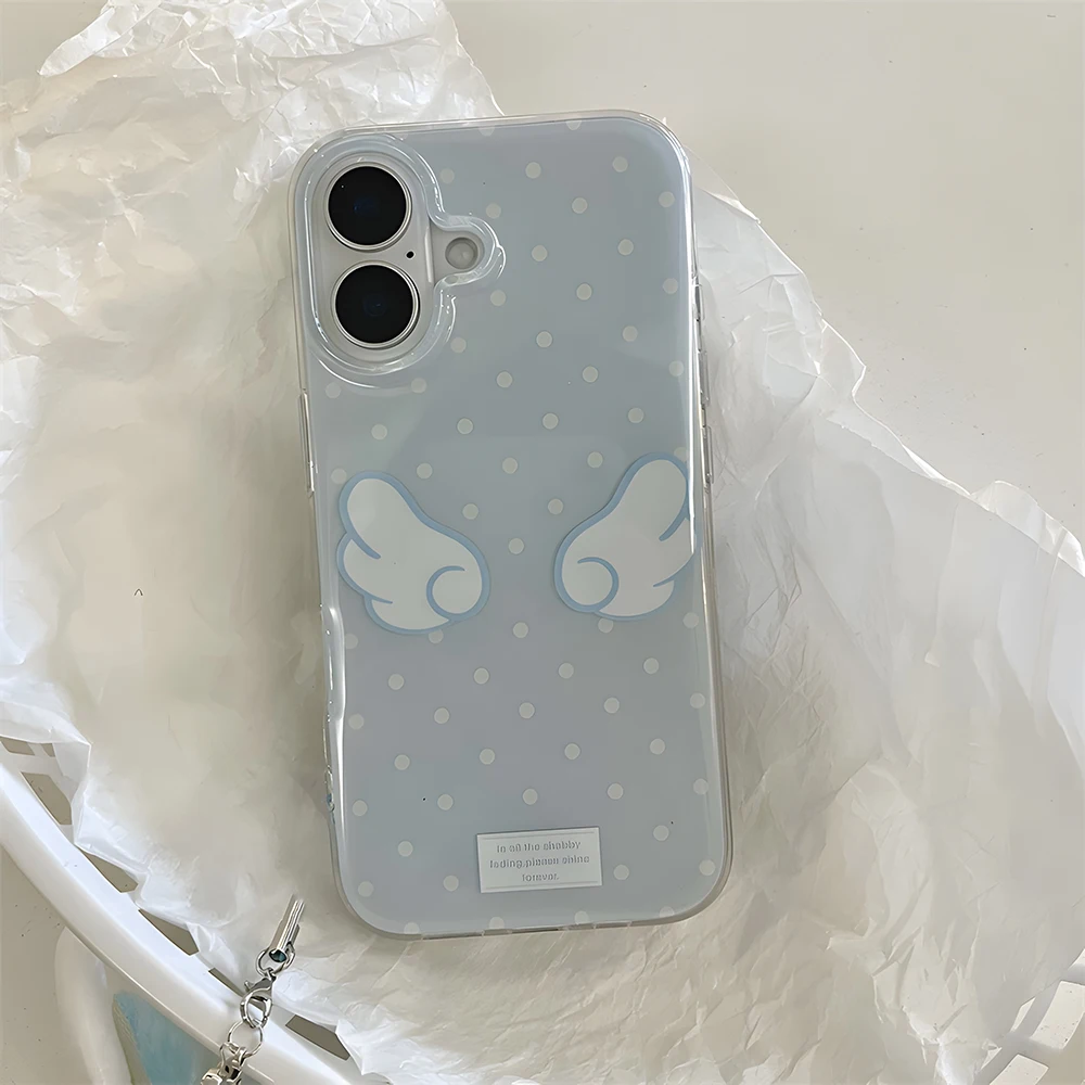 Charming Blue Polka Dot Wings Phone Case