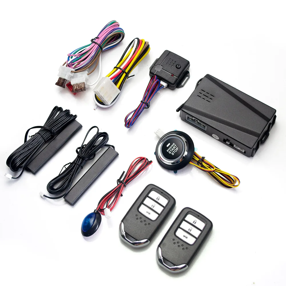 thumbnail image 1 of Alarma de coche pasiva sin llave con un botón de arranque y control remoto, cierre centralizado automático, botón de arranque y parada, 12 V, PKE universal para automóviles, 1 of 5