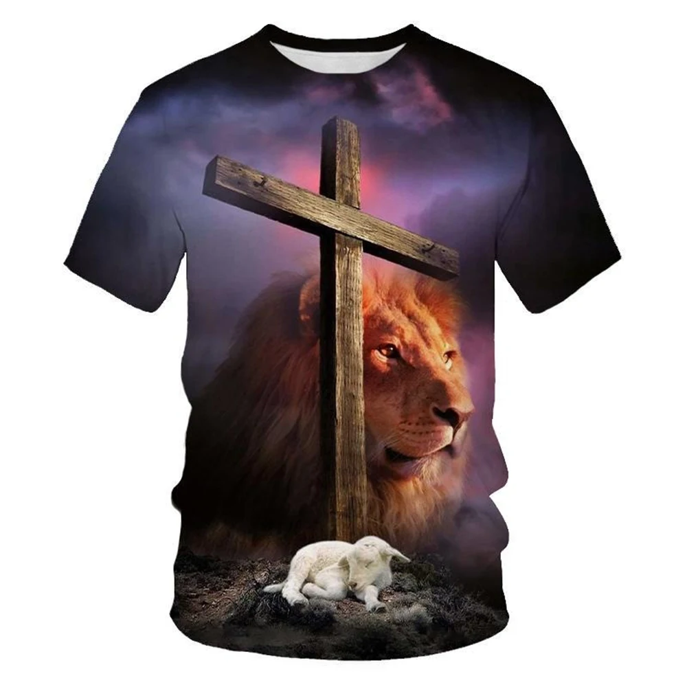Cross Lion 3D Print Tee 4