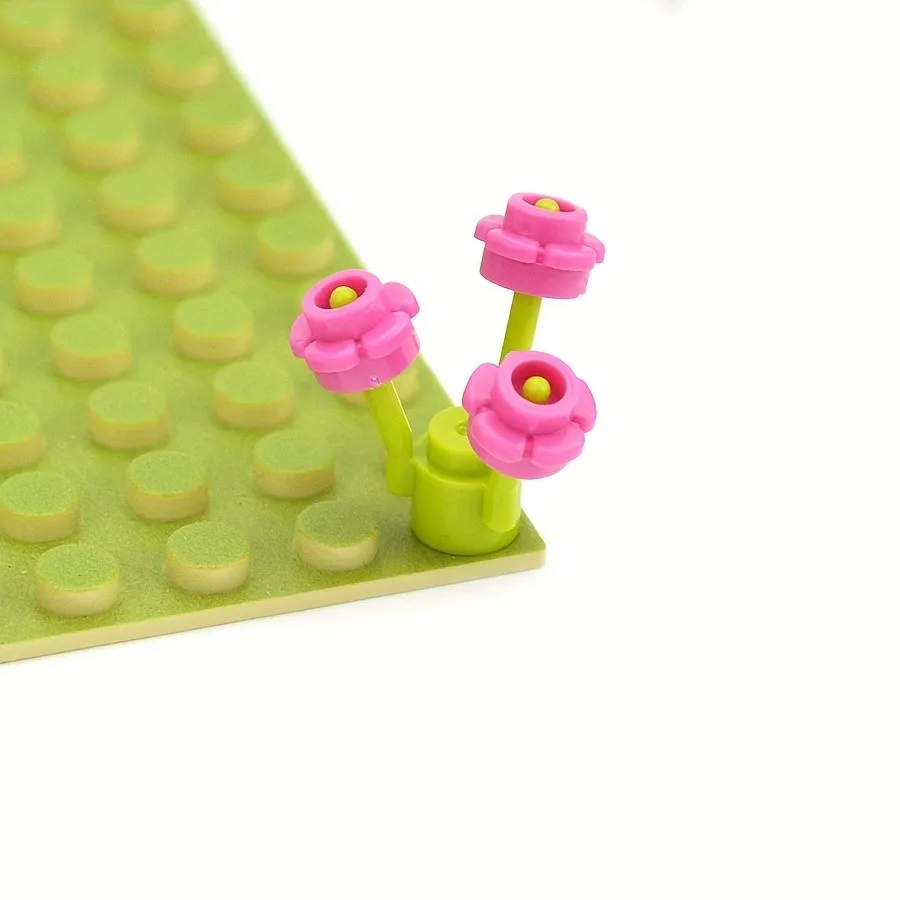 300PCS Runde 1x1 mit Blume MOC Bausteine Kompatibel 24866 Kit Platte 5 Blütenblätter Ziegel Partikel pädagogisches Spielzeug Kind Geschenk – Detail 7