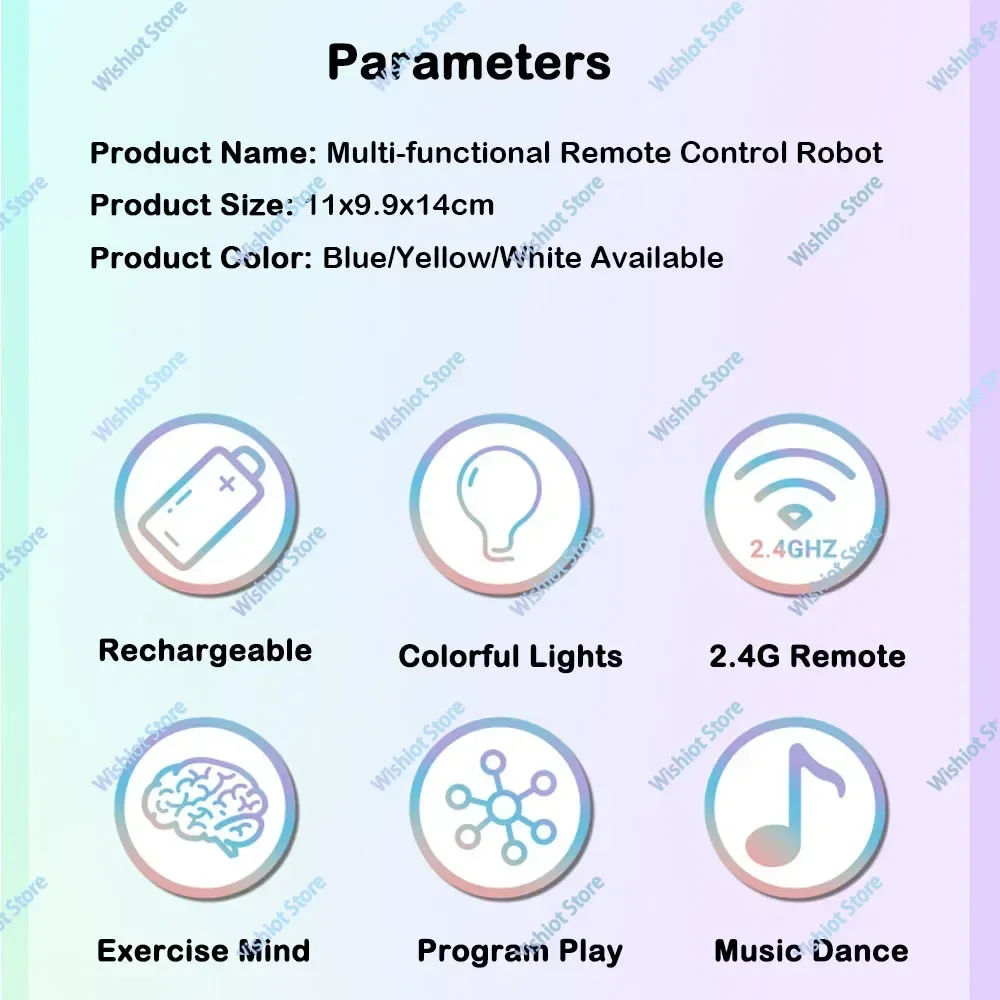 2.4G Remote Control Robot Dance Move Programable Colorful LED Lights Music Song Play Play Smart Robot Toys Kids Gift Christmas