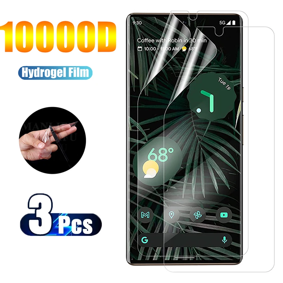

3PCS Hydrogel Film for Google Pixel 6 7 8 Pro Screen Protector Full Cover film For Pixel 6 pro 7a 4 5A XL Accessories Not Glass