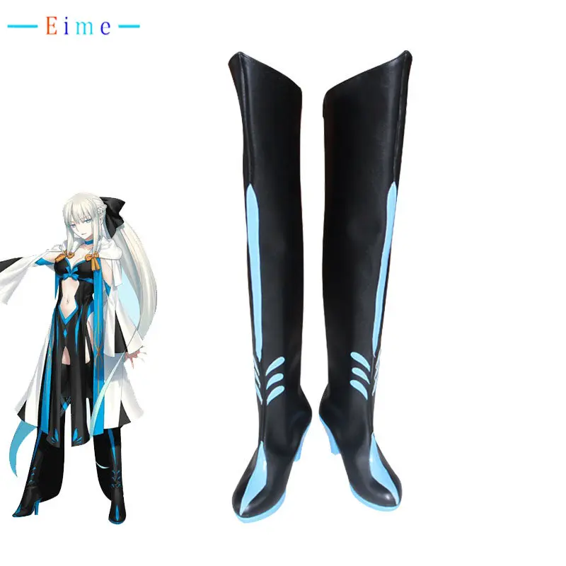 

FGO Morgan Cosplay Shoes Halloween Carnival Boots Saber Cosplay Prop Anime PU Leather Shoes Custom Made