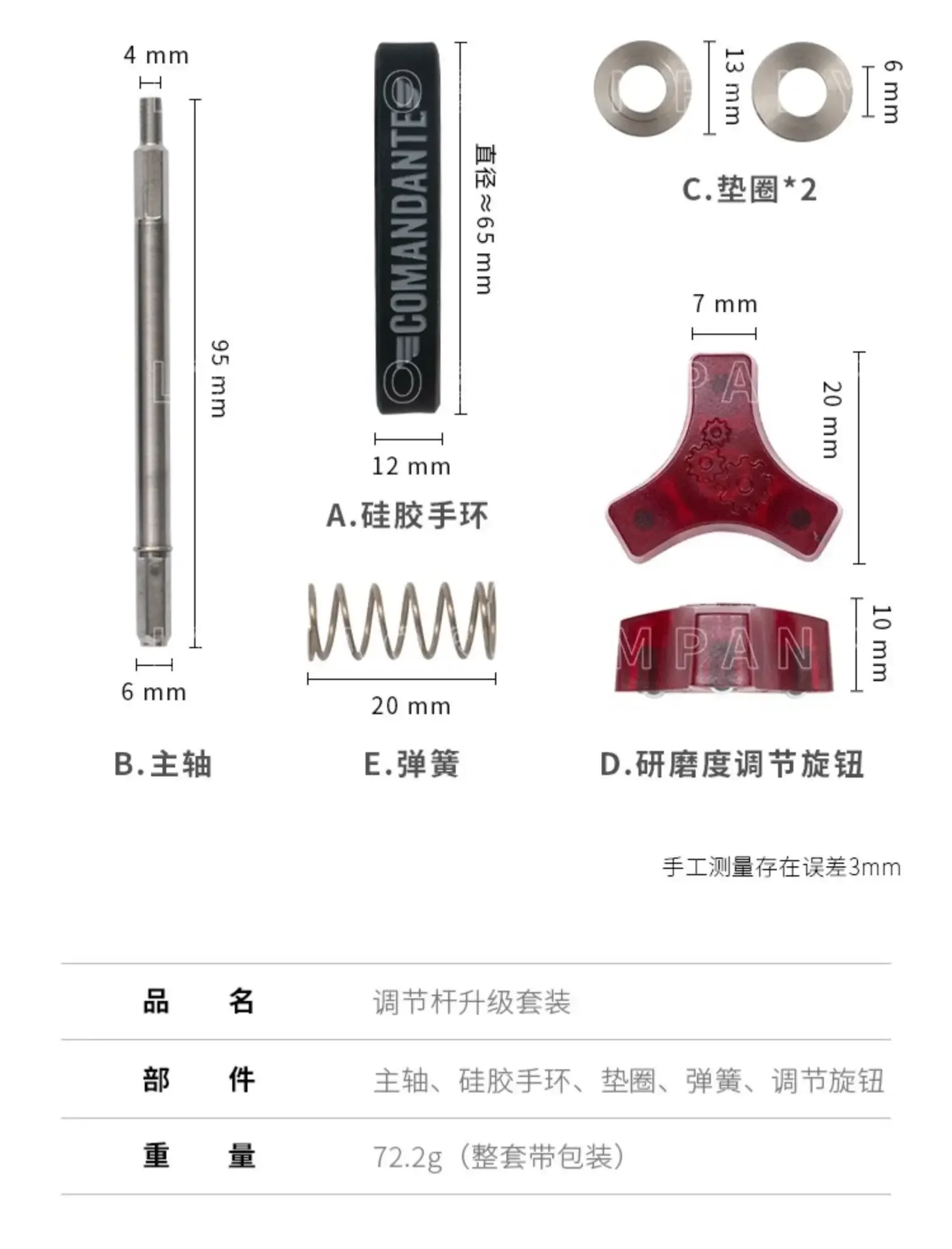 스팟 C40 범용 액세서리 |   레드 클릭스 |   초미세 나사형 스핀들 노브 세트, 별도의 빨간색 축