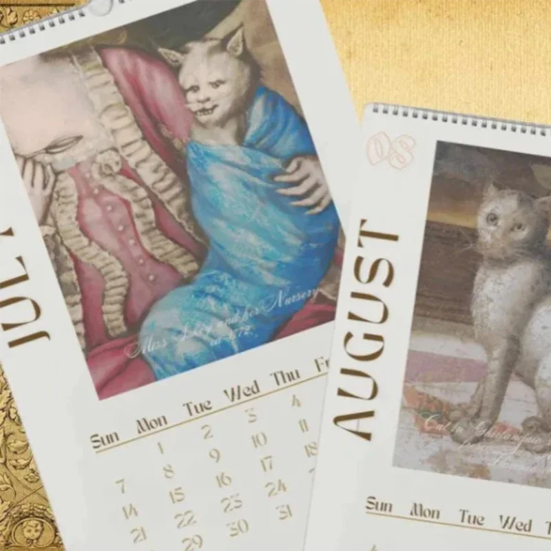 2024-new-ugly-cats-in-renaissance-paintings-wall-calendar-creative-new-year-calendar-gift-living-room-decoration-wall-planner-aliexpress