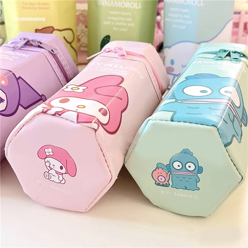 JapaneseSanrio Pencil Case Student Kuromi Storage Box Large Capacity Pen Holder Cinnamoroll Cute Pencil Case My Melody Organizer