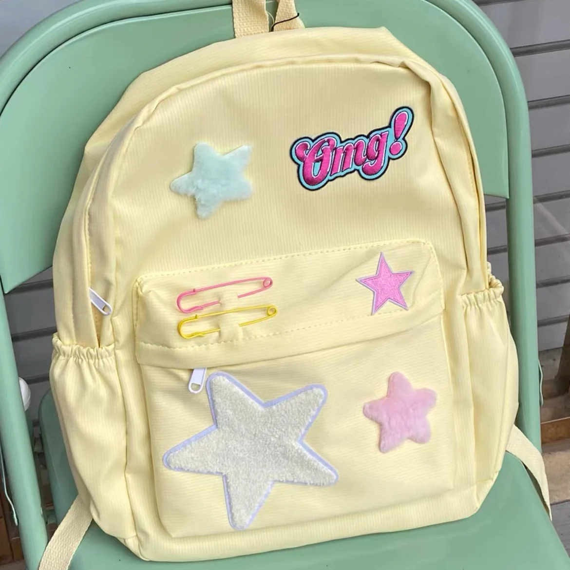 thumbnail image 1 of Mochila escolar para estudiantes universitarios, estilo preppy, mochilas dulces, bolsa de gran capacidad, bolsas bordadas para mujer, moda coreana Y2k, 1 of 5