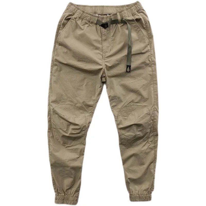 Qui Dry Casual Work Pants Men's Elastic Waist Bule Ice Silk Elastic Wear Resistant Workwear Loose Fit Youthful Sle