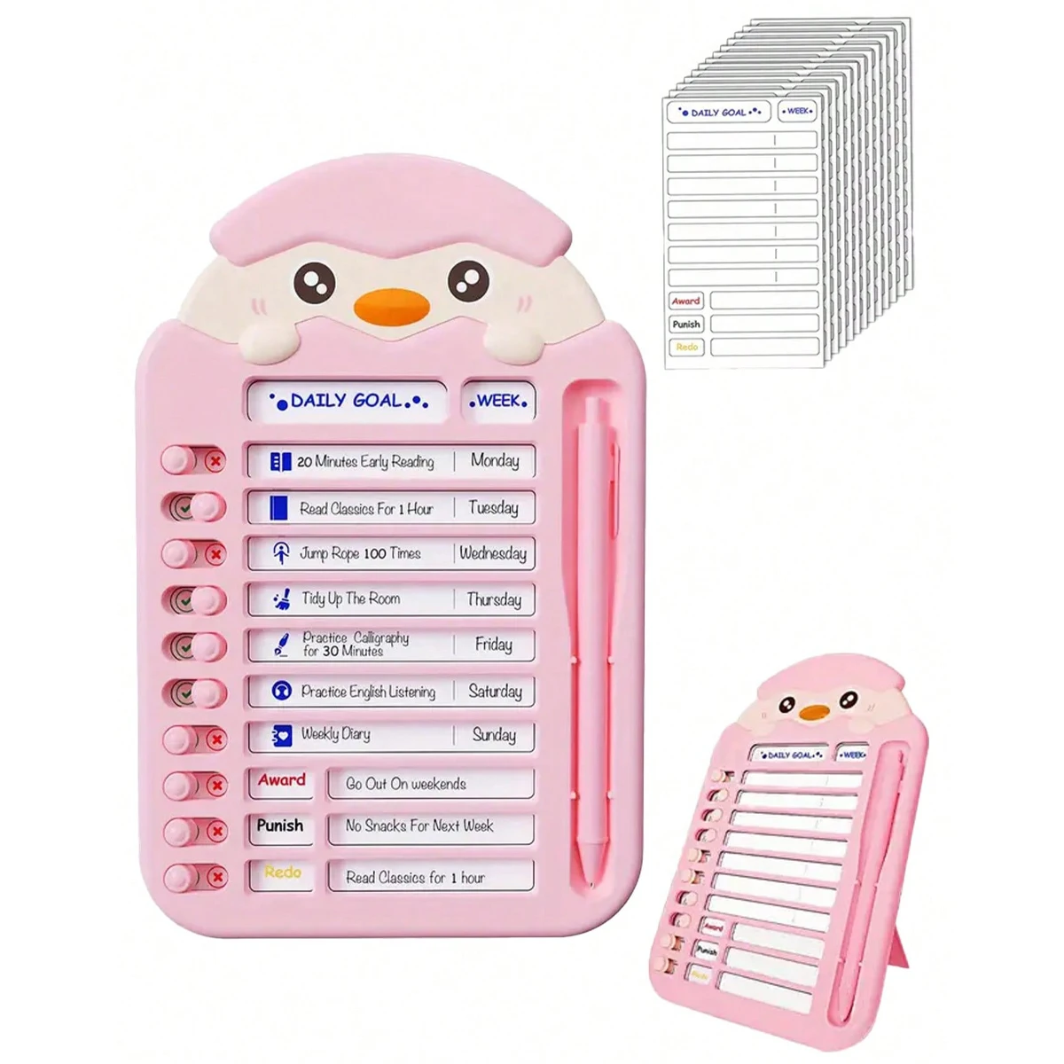 1 PC Self-discipline clock card, children's schedule, make a daily plan, time management for kids boys girls 5
