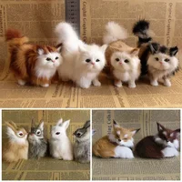 New Simulation Brown Fox Plush Toys Gift For Kid Furs Squatting Fox Model Animals World With Static Action Figures Ornament 2