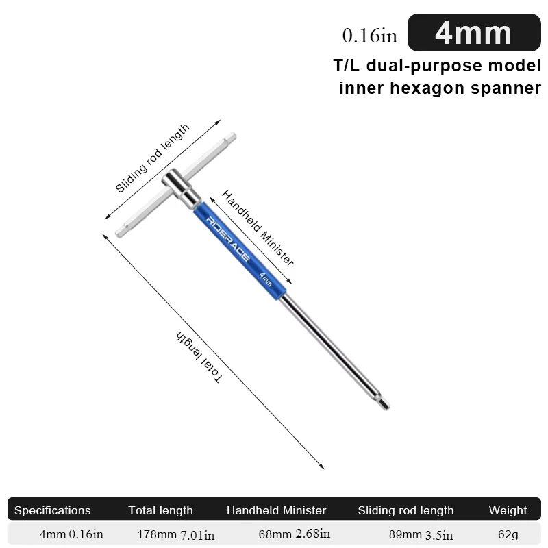Professioneller Fahrrad-Inbusschlüssel Verlängerter T-förmiger Schraubenschlüssel Robustes Langlebiges Fahrrad-Reparaturwerkzeug 2/2,5/3/4/5/6/8/10mm – Detail 15