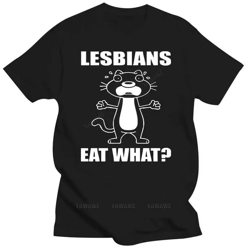 

Men's LESBIANS EAT t shirt Design Short Sleeve plus size 3xl Vintage Famous Humor Summer Style Unique Tshirt short sleeve