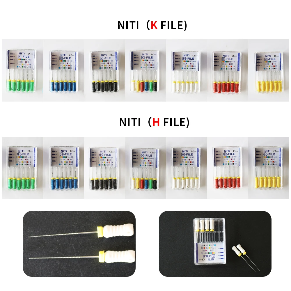 

1 Box 6 pcs Dental NiTi K-files H-files 21mm/25mm