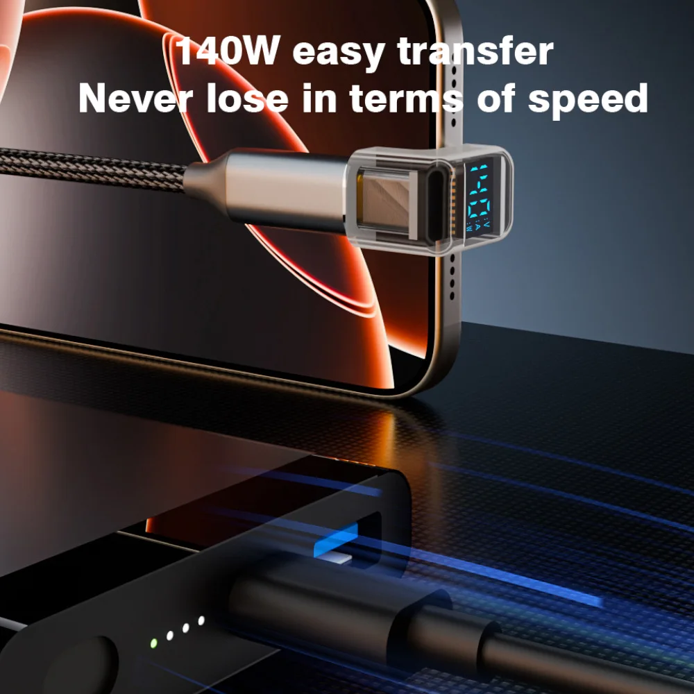 Type-C 140W fast charging U-shaped non-blocking digital display 4.0 adapter 40Gbps fast two-way transmission 8K/60Hz HD adapter