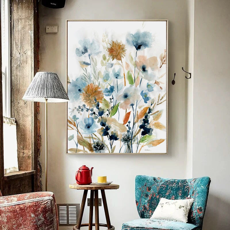 Modern Watercolor Flower Poster Abstract Wall Art Canvas Art Painting Minimalist Hd Picture for Living Room Nordic Home Decor