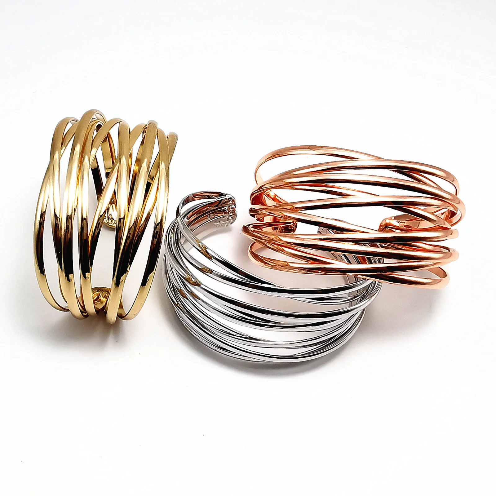 Chain Bracelet Fashion Alloy Round Chain Charms Cuff Bracelet for Women Female Gold Silver Color Bracelets Pendant Jewelry