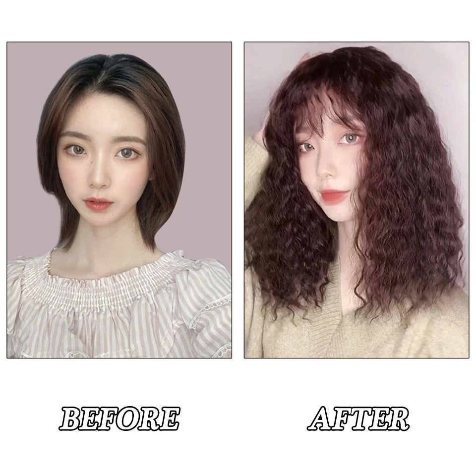 Synthetic Hair Topper with Bangs Clip for White Hair Coverage