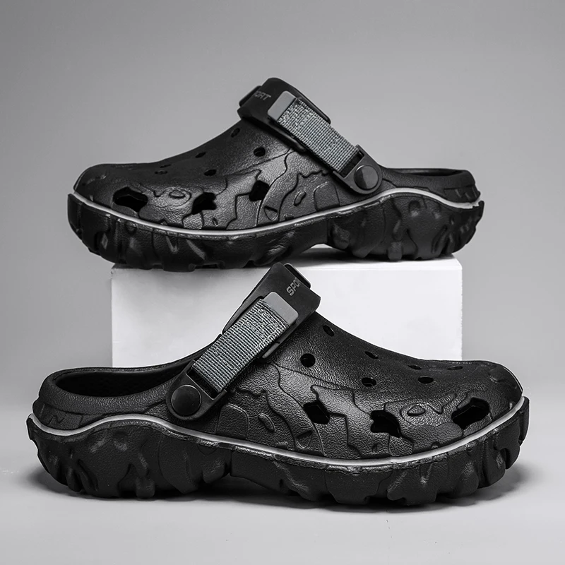 YRZL Summer Men Sandals Light EVA Men's Casual Shoes Hole Shoes Clogs Men Home Garden Outdoor Casual Beach Flat Slippers