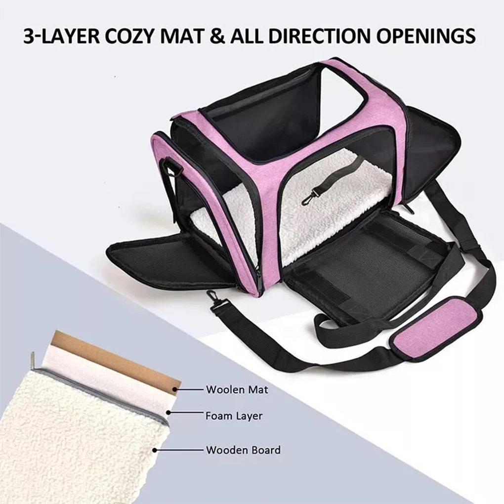 Cat Carrier Waterproof Polyester Bag With Mesh Panels For Ventilation Pet Carrier Cat Cage Cage Dog
