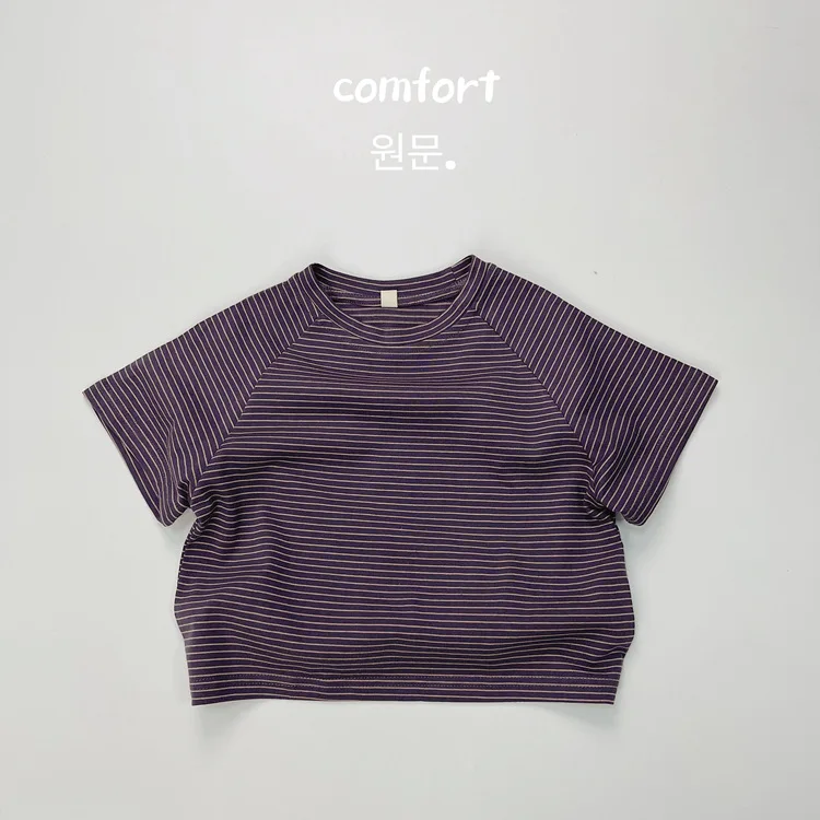 Summer Fashion Children Clothes Boy Girl Baby Loose Striped Basic Short Sleeve T-shirt Thin Kids Cotton Tees Toddler Casual Tops