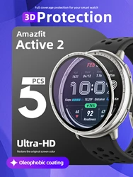 Premium 3D Protection Film - Full Coverage HD Clarity, Anti - Scratch, Bubble - Free - Amazfit Active 2 (5 PCS)