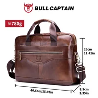 BULLCAPTAIN-Sac à Main en Cuir group pour Homme, Sacoche pour Bombes, Ordinateur Portable de 14 Pouces, Bureau, Affaires 5