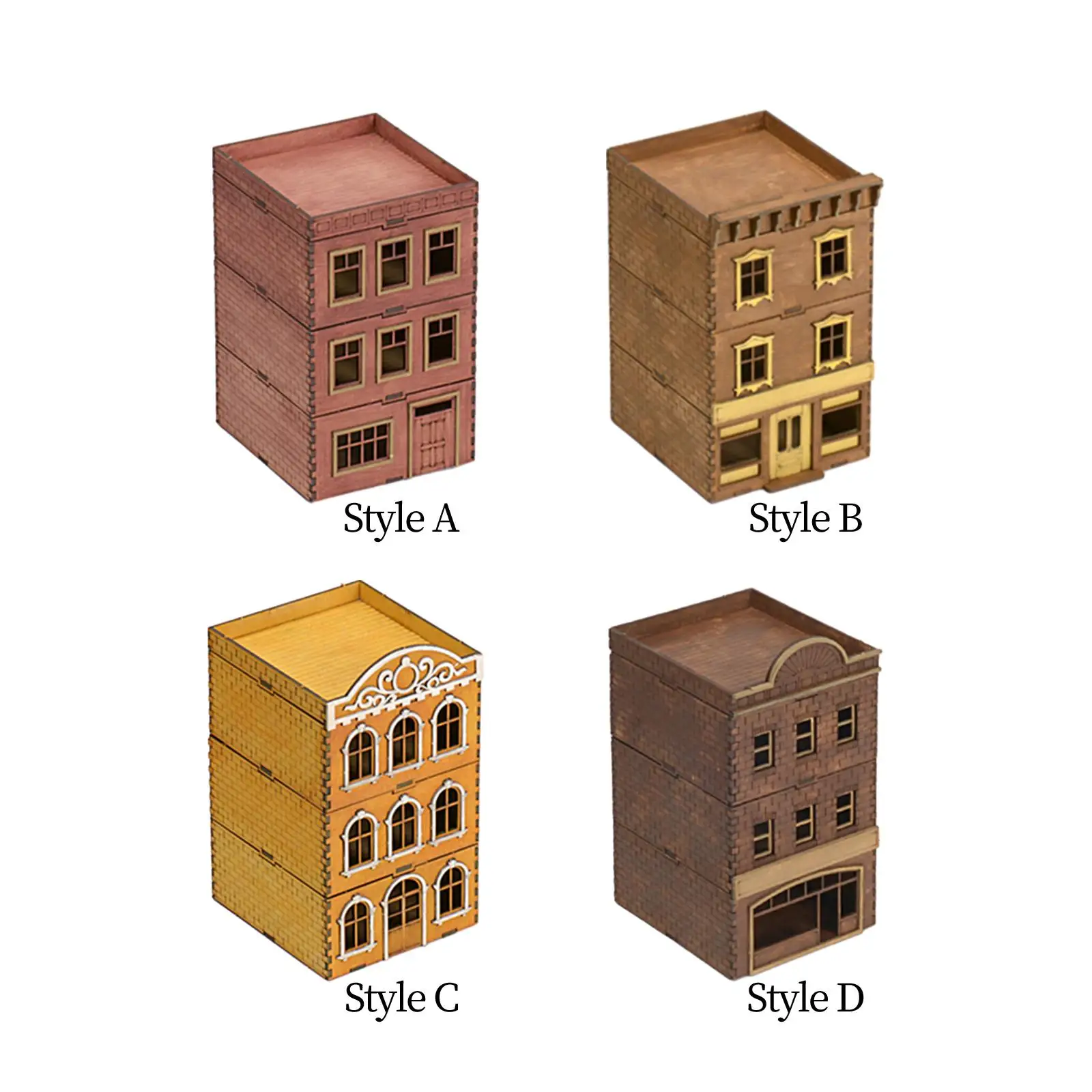 

1/72 Wooden Architecture 3D Wooden Puzzle Self Assemble Brain Teaser Wooden House Model for Birthday Gift Decoration Boys Girls