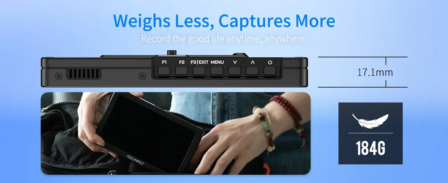 FEELWORLD T6 6Inch On-camera Field Monitor 3D LUT 4K HDMI 1920x1080 IPS Aluminum