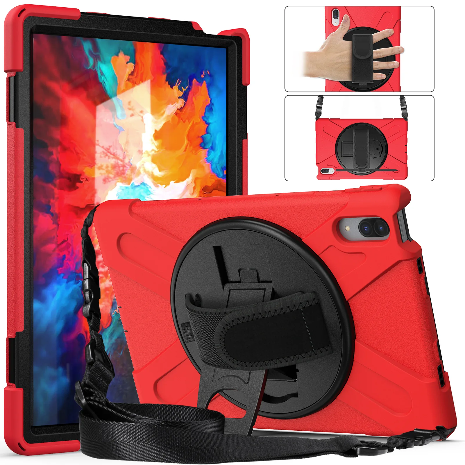 Case For Lenovo Tab P11 Plus TB-J606F TB-J606F P11 Pro 11.5 TB-J706F Heavy  Duty Shockproof Cover Kickstand Handle Shoulder strap - AliExpress