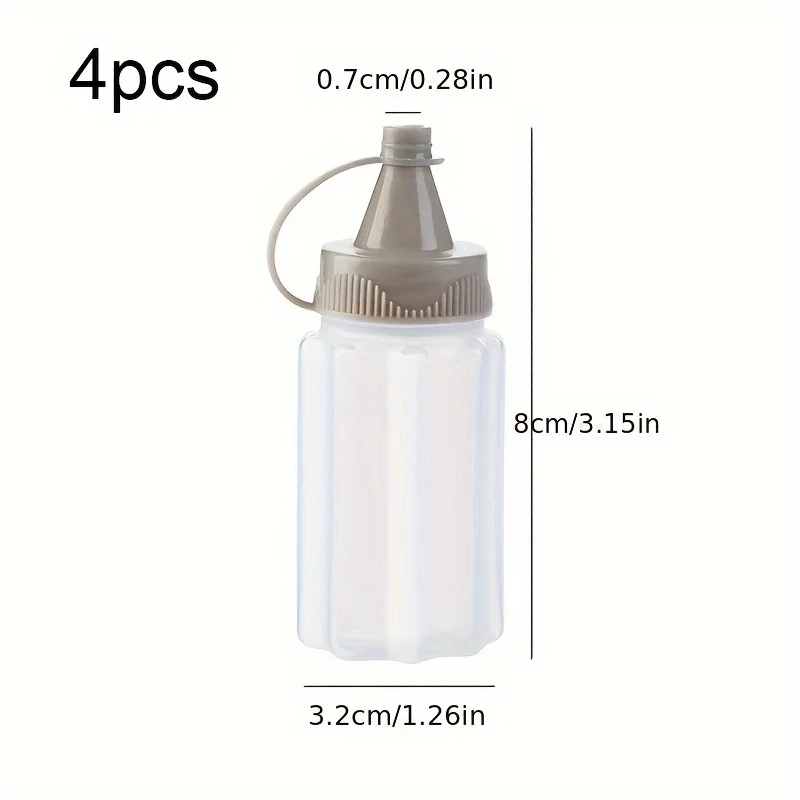 4pcs Sauce Squeeze Bottle Mini Ketchup Bottles Salad Dressing Containers Outdoor Portable Barbecue Spice Jar Party Kitchen Tools 6