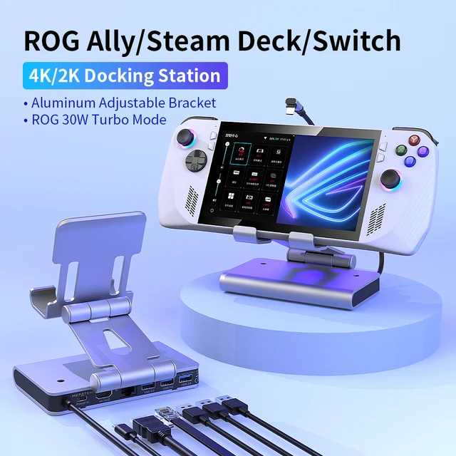 Rog ally-oledドッキングステーション、調整可能なスタンド、6
