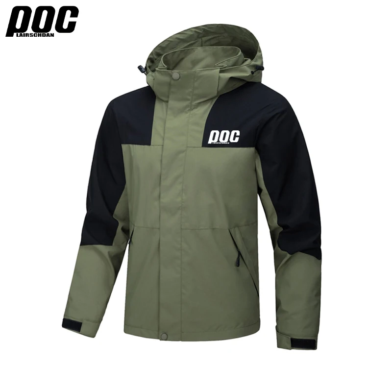 LairschDan POC Cycling Waterproof Jacket Men New Breathable Reflective Hooded Raincoat Waterproof Outdoor Sport Windbreaker