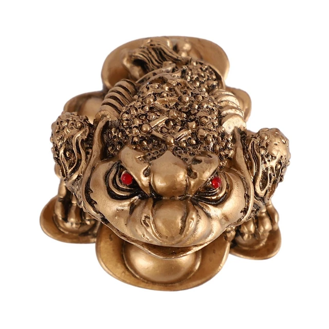 2X Kínai Feng Shui Pénz Szerencsés Szerencse Béka Varangy Érme Otthoni Dekoráció Iroda Ajándékok Bronz - Image 2