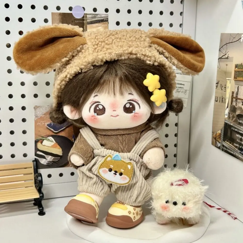 Onesuit 20cm Cotton Doll Clothes Plush Head Cover Doll Winter Outfit Lovely Dress Doll Dress Up Set Doll Accessories