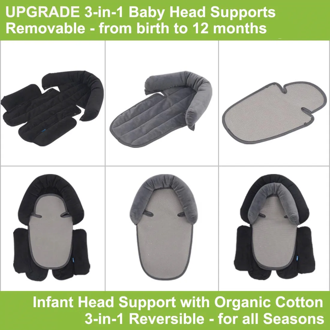 Coolbebe COOLBEBE Upgraded 3-in-1 Babybody Support for Newborn Infant  Toddler - Extra Soft Car Seat Insert Cushion Pad, Perfect for Carse