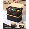 Baskets for Organizing Plastic Storage Bins With Bamboo Lids Small Shelf Basket Container for Organizing Shelves Desktop 2