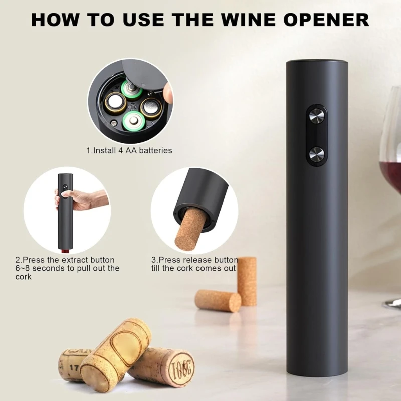 96GF Automatic Corkscrew Wine Opener ABS Texture Suitable for Restaurants and Bars