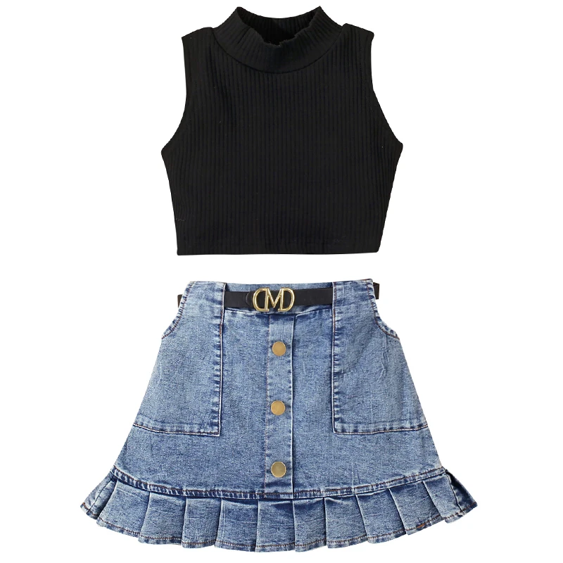 Girl's 2pc Fashion Top with Skirt 1