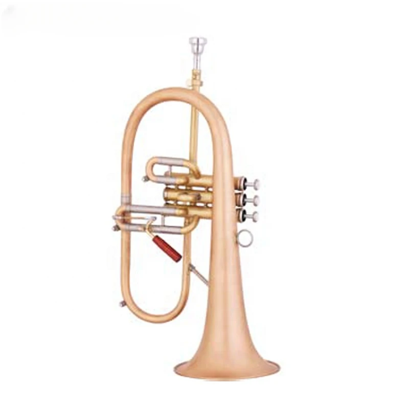 High Grade 159 Mm Gold Brass Bell Bb Key Flugelhorn (JFG-410)