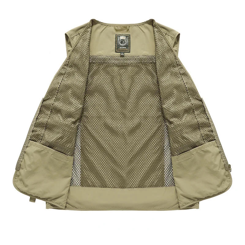 14 Pockets Summer New Men US Tactical Hiking Fishing Vest Mens Photographer Waistcoat Mesh Cargo Sleeveless Jacket Tool Vest 7XL