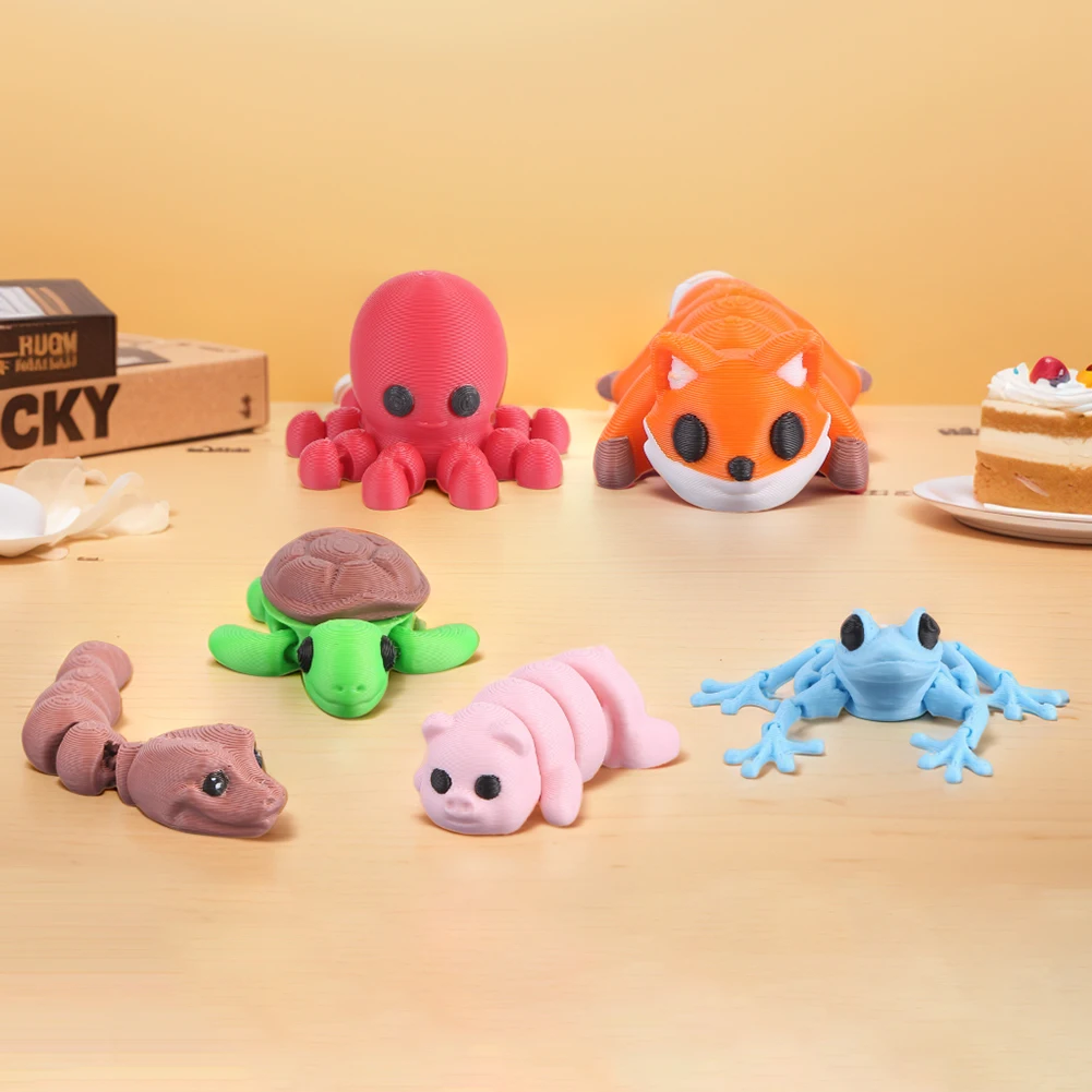 8/16pcs 3D Printed Fidget Toy Cute Small Animal Figures Adorable Animal Figurines Birthday Gifts for Boys Girls