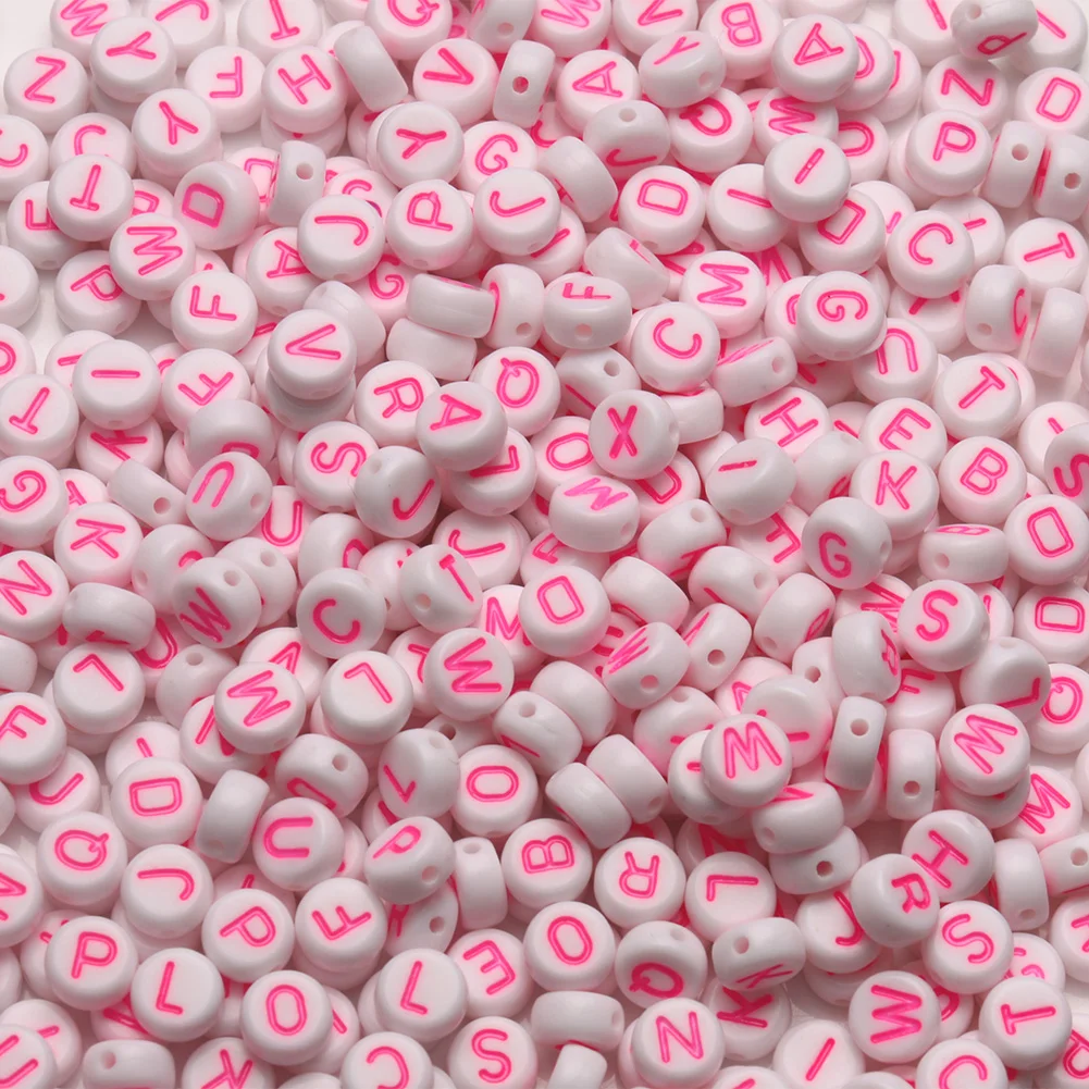 300 Perline Acriliche Con Lettere Dell'Alfabeto | Colorate 4x7mm Per Creare Gioielli E Braccialetti Fai Da Te