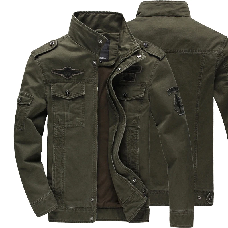 

Bomber Jacket Men New 2023 Spring Autumn Outdoor Sports Casual Windbreaker Jackets Men Slim Military Stand Collar Tooling Jacket