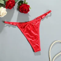 Culottes string sexy en satin doux pour femmes, taille basse avec nœud, confortables, sous-vêtements féminins 5